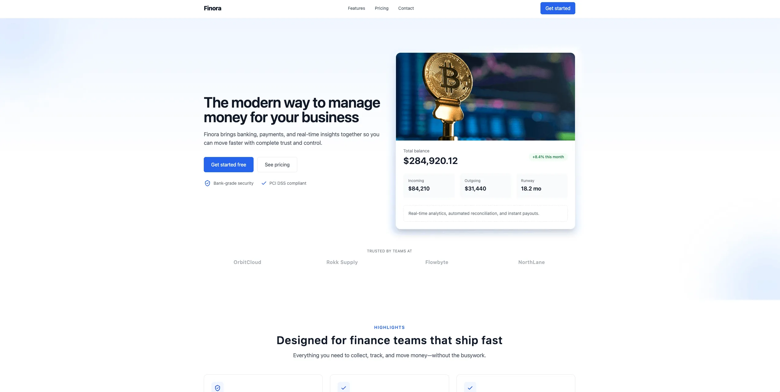 핀테크 웹사이트 - 블로그, 체인지로그 포함